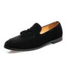 Mens Tassels Loafers Comfortable Suede Shoes Men Leather Low-heel Wedding Moccasins British Style Non-Slip Retro Driving Shoes
