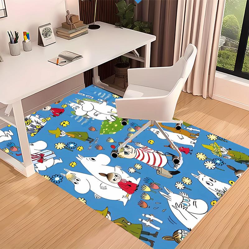 Moomin Cartoon Printed Absorbent Washable Carpet,Non-Slip Bathroom Mats,Kitchen Rugs,Living Room Entrance,Camping Picnic Rugs
