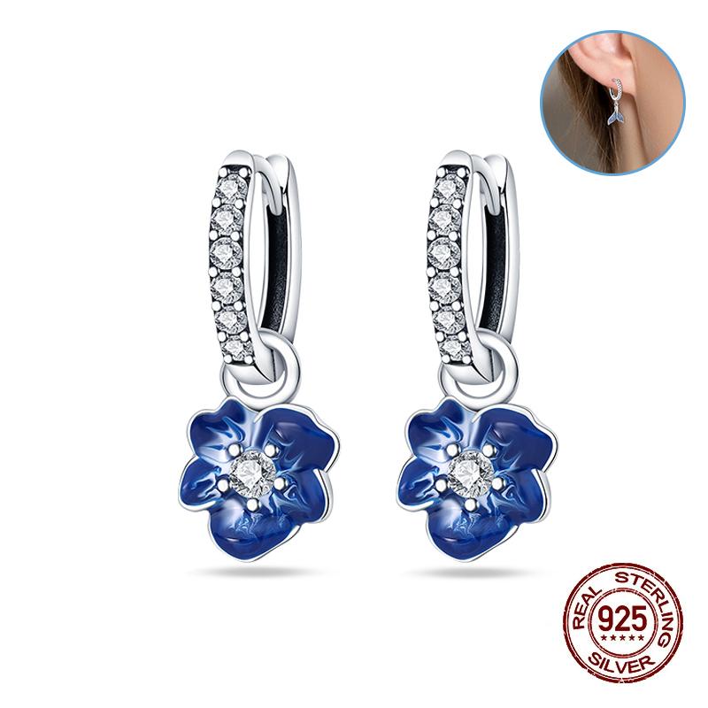 Damen Kupfer Ohrringe Rosa Liebe Sterne Muschel Süße Blume Süß Romantisch Date Party Hochzeit Exquisiter Schmuck Geschenke