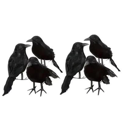 Suministros Creativos para Fiestas Cuervos Negros Pájaros Falsos Juguetes Plumas Animales Decoraciones para Fiestas Utilería Estatuas de Jardín Esculturas