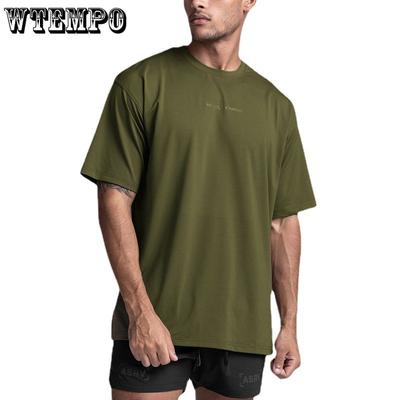 Sommer Herren Kurzarm Locker Sitzendes Großes Uni Rundhals T-Shirt Bequem und Weich Pullover Atmungsaktiv Fitness Sport Tops