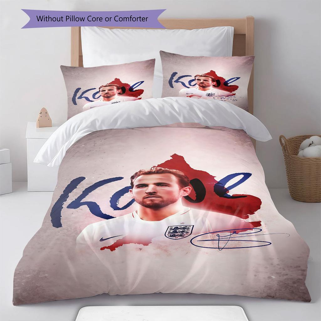 Set Copripiumino Trapuntato Icona Harry Kane Federe Decorazione Casa Regalo di Compleanno (1 * copripiumino + 2 * federa, senza nucleo)