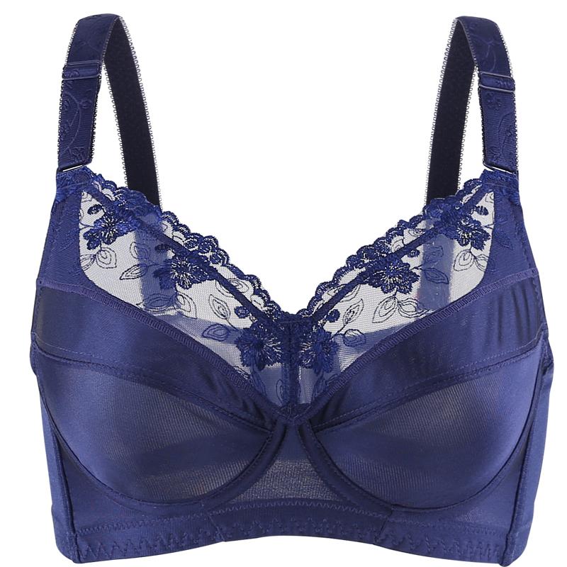 

Женский гладкий сексуальный бюстгальтер на косточках без подкладок с полным покрытием 34, 36, 38, 40, 42, 44, 46, 48 BCDEF 38/85F синий