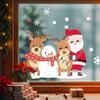Christmas Snowman Activity Shopping Center Scene Decoration Stickers, Festive Atmosphere Static Glass Stickers