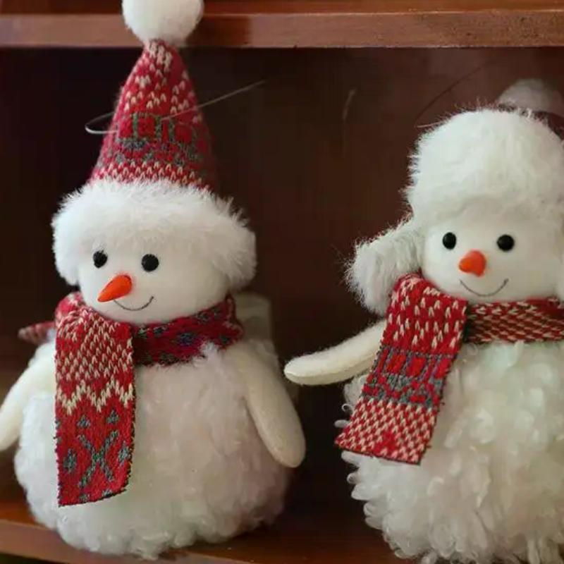 Pupazzo di Neve Peluche Ciondolo di Natale Appeso all'Albero di Natale Ciondolo Carino Bello Decorazione Scena Ornamenti da Appendere all'Albero di Natale