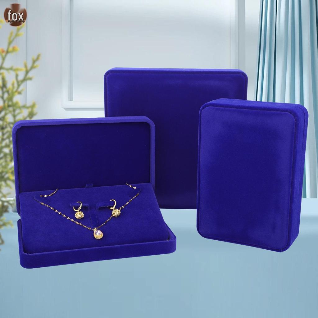 Royal Blue Round Corner Plush Jewelry Gift Box for Rings, Pendants, Bracelets, Necklaces, Beads
