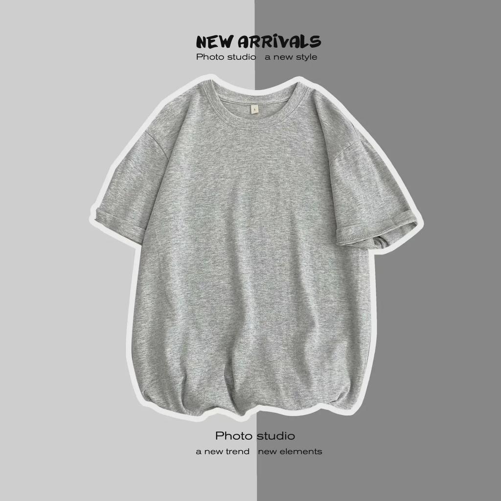 Unisex Retro Jednobarevné Volné Tričko s Krátkým Rukávem - K dispozici v bílé a černé barvě