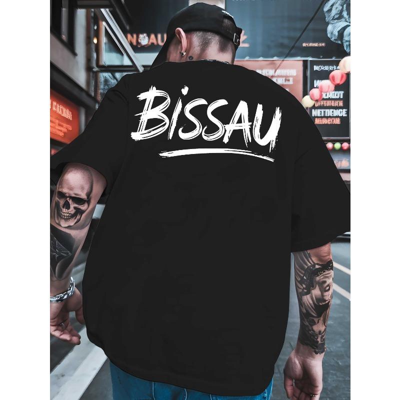 

Bissau Men s T-shirts classic versatile round neck back printed T-shirt shirt, suitable for basketball, a must-have Men s summer outfit in the gym 2XL чёрный