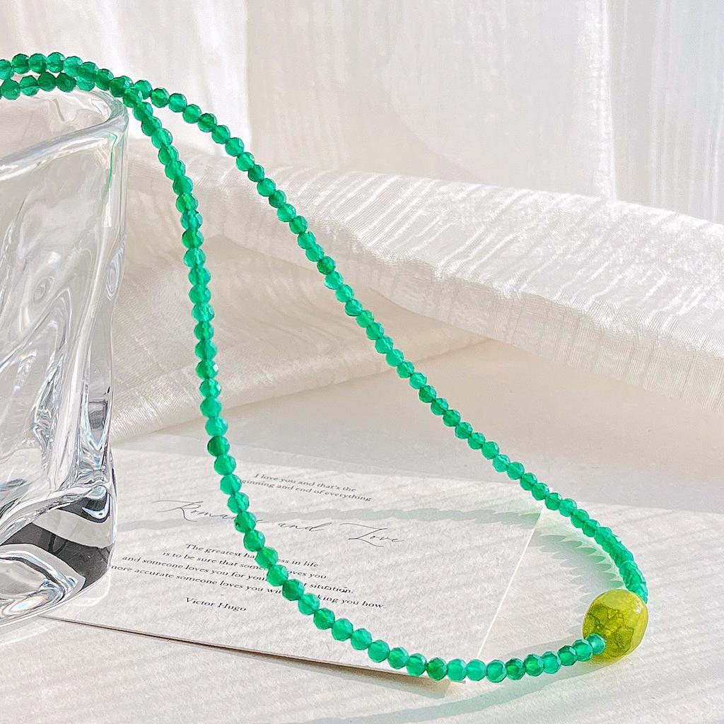 Outono e Inverno Boutique Corte Natural Calcedônia Corrente para Suéter Corrente de Pescoço Corrente para Clavícula