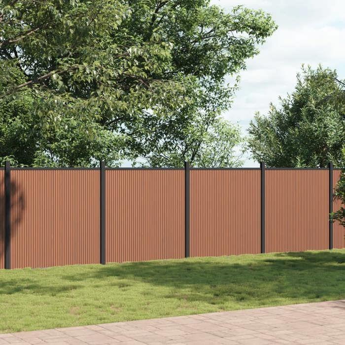 VidaXL Panneau de clôture marron 872x186 cm WPC, clôture de jardin, clôture d’intimité, panneau de clôture en WPC 3282802