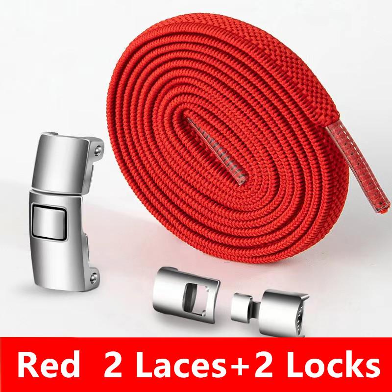 Quick Metal Press Lock Shoelaces No Tie Elastic Laces For Sneakers Kids Adults Easy Wear Durable Shoe Laces