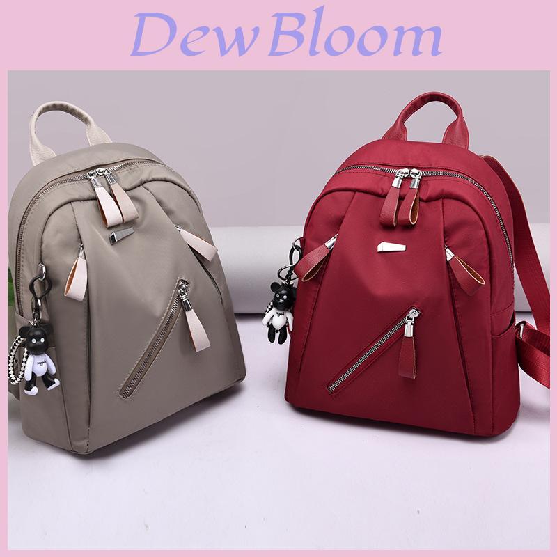 Nylon Backpack For Teens With Color Block Design And Travel Use