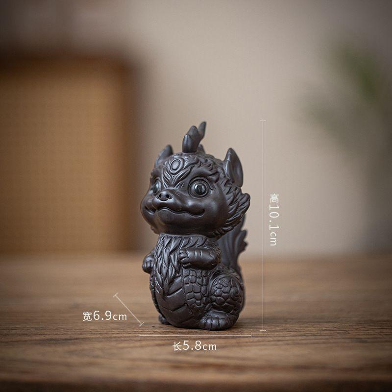 Miniature Dragon Statue Tea Pet Ornament Desktop Tea Decoration Tea Accessories for Farmhouse Office Garden Bookcase Apartment