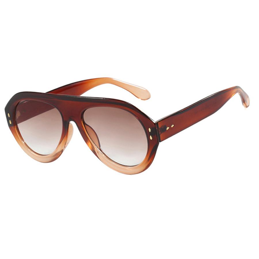 Vintage Flat Top Pilot Sunglasses Women For Men Luxury Brand Designer Sun Glasses Punk Anti Blue Light Glasses Optical Big Frame