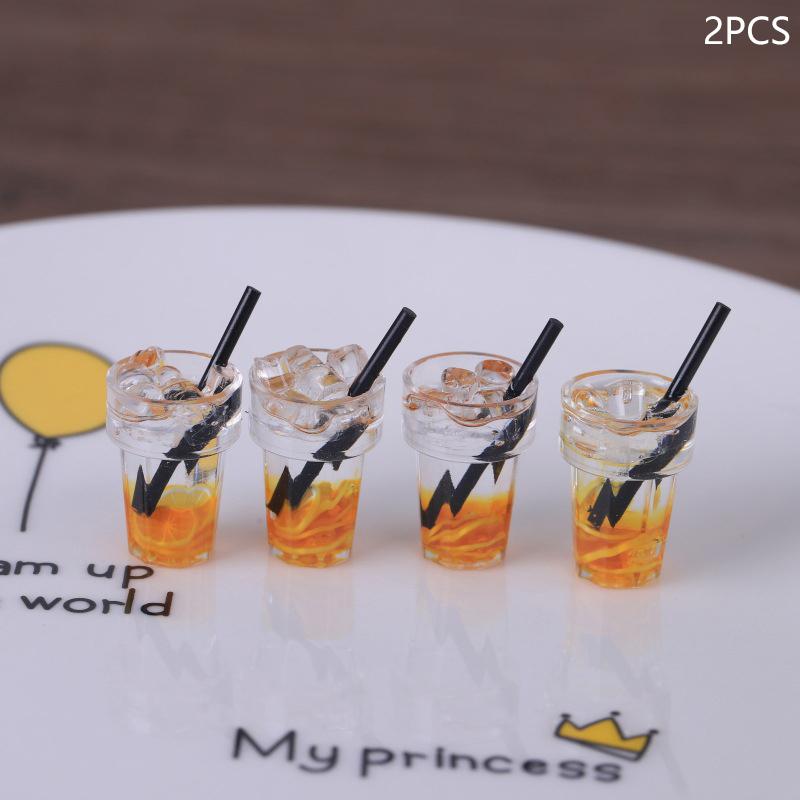 2 PCS Mini Ice Drinks Micro Landscape Ornaments For Dollhouse Decoration- Kids Gifts