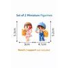 1 Set Couple Miniature Figurine Set Cute Boy Girl Showpiece for Home Decor Bookshelf Decoration
