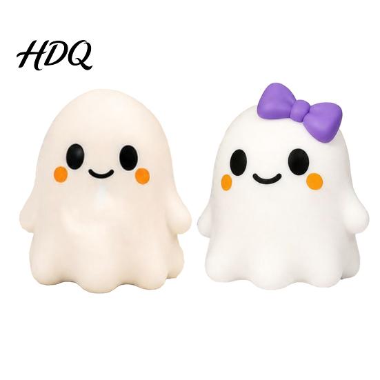 TPR Stress Ball Halloween Bow Ghost Squeeze Toy, Relief Cartoon Sensory Toys Soft Stretchy Party Favors for Adults Kids Decompression Toy