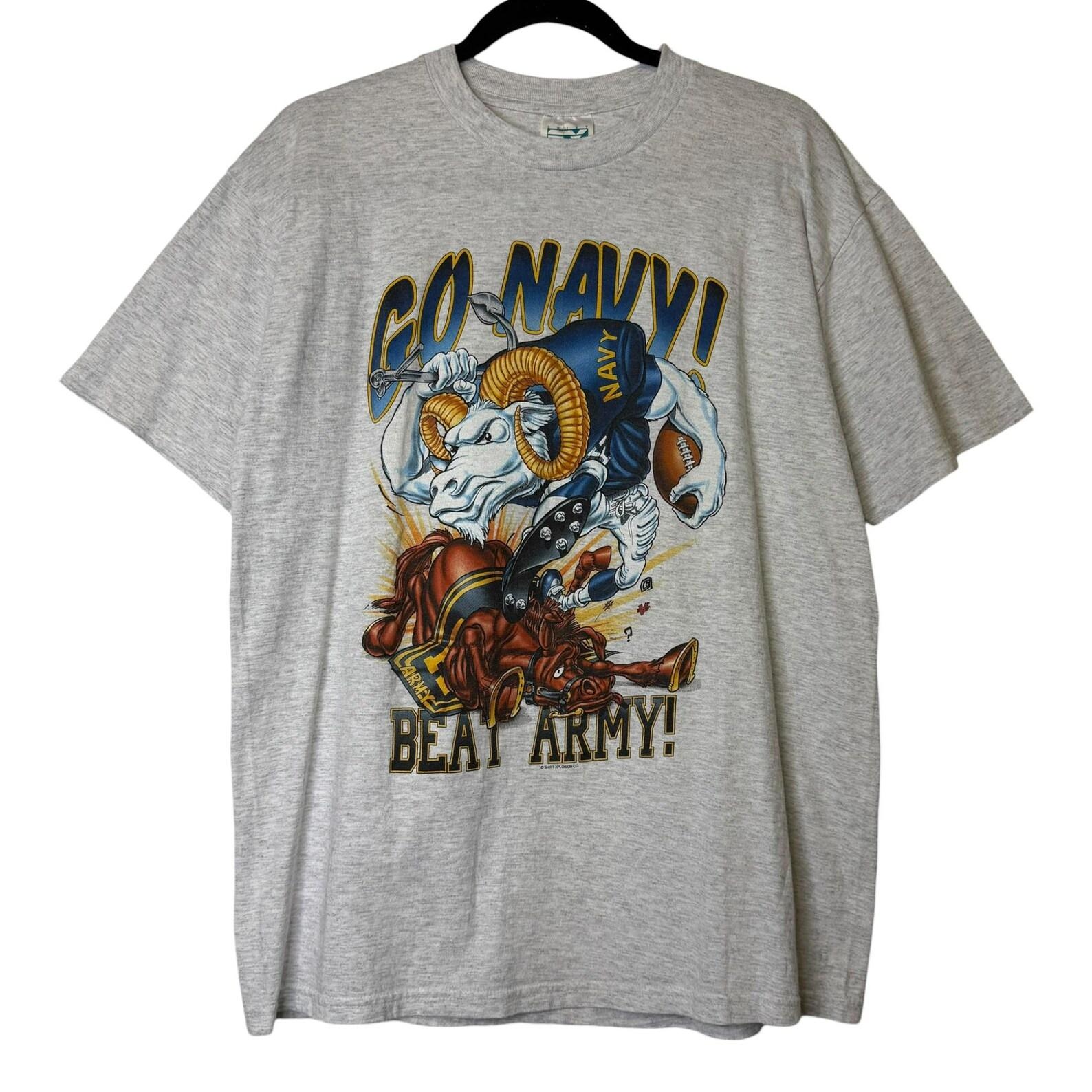 90 s Navy vs Army Football NCAA T shirt Sz L (B1586) S