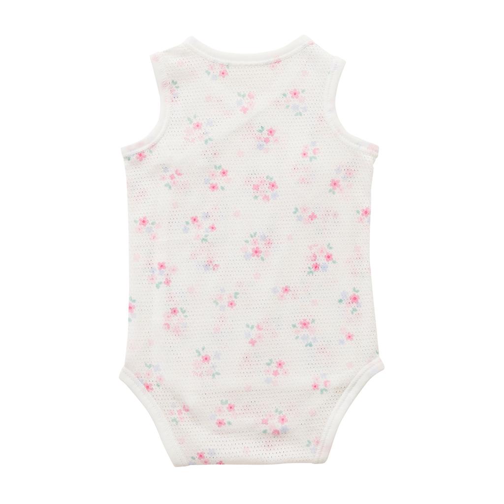 MIKI HOUSE Sleeveless Baby Made In for Boys and Baby Size 60cm Undershirt, All-Over Print, 100% Cotton, Japan, Girls, Newborns, Clothes, Pink,