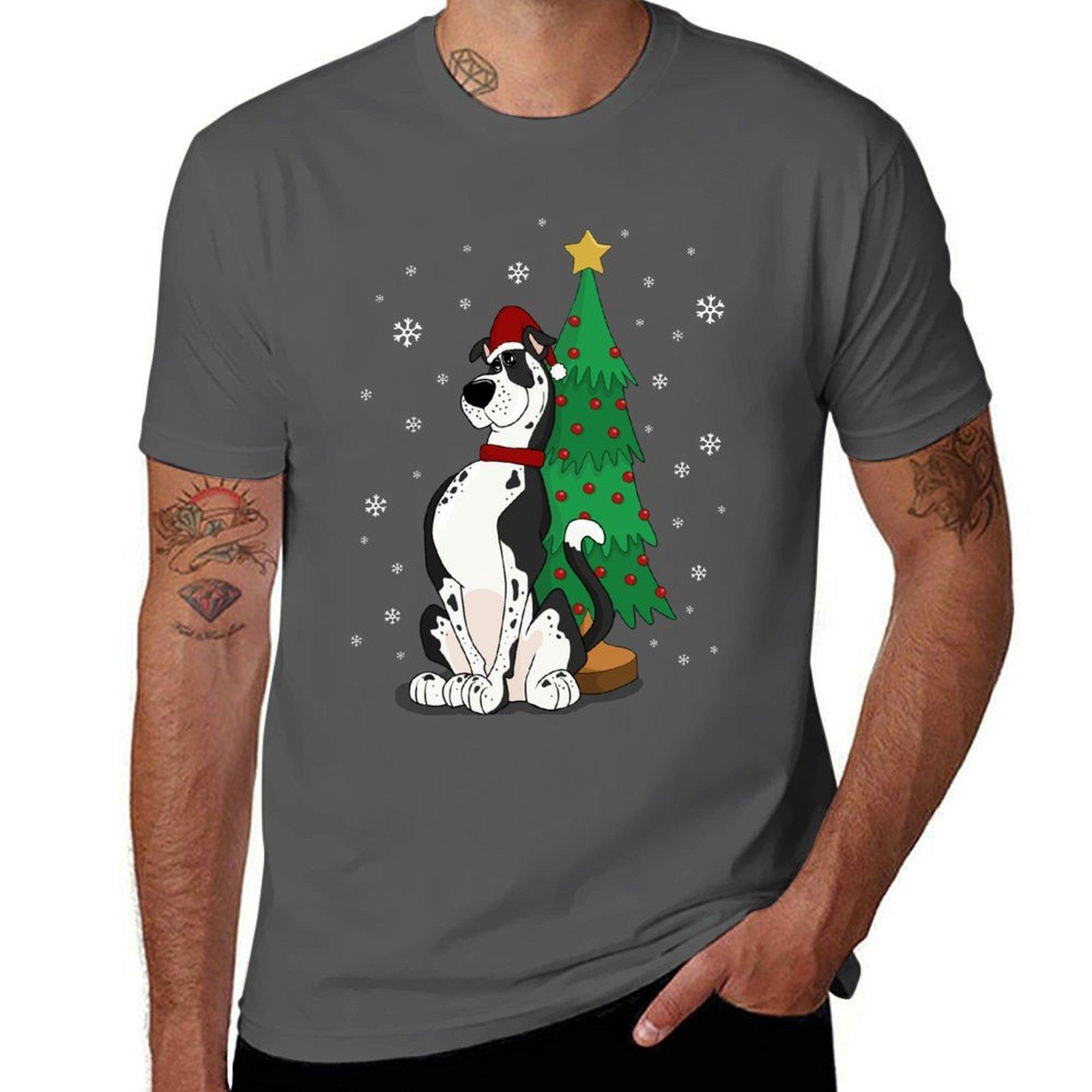 

Great Dane Christmas T-Shirt t shirt man casual t shirt man designer T-Shirt 4XL