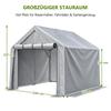Grey Waterproof UV‑Resistant Portable Storage Shed, Galvanized Steel Frame Roll‑Up Zipper Garden Tent for Bikes Firewood Tools