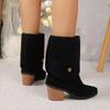 Women's Long Boots Autumn and Winter New Pointed Thick Heels Two Wear One-pedal Women's Boots