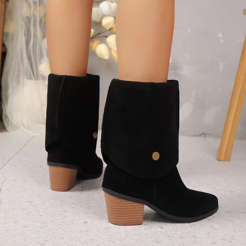 Women's long boots autumn and winter new pointed thick heels two wear one-pedal women's boots