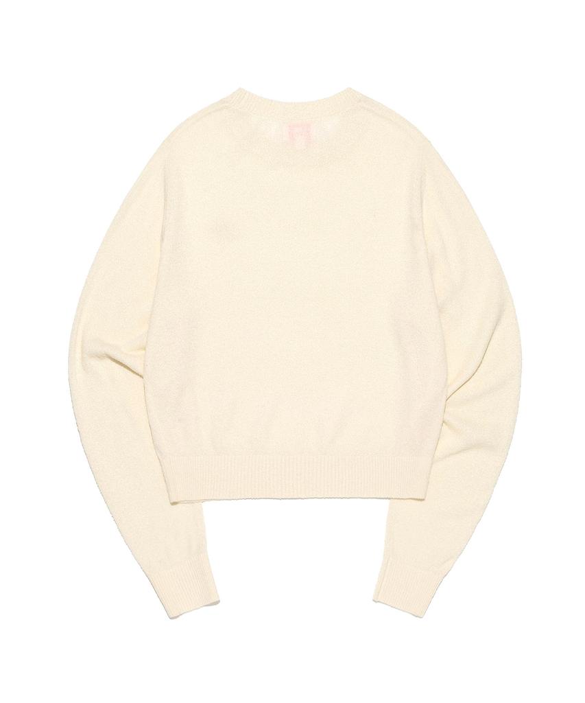 LEE Women'S Round Neck Boucle Knit Ivory