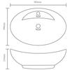 VidaXL Lavabo Ovale de Luxe à Trop-plein Vasque à Poser de Toilette Lave-mains de Salle de Bain Maison Intérieur Blanc Mat 146932
