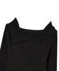 THE GREEN LAB Off-Shoulder Slim Ribbed Knit [Black]