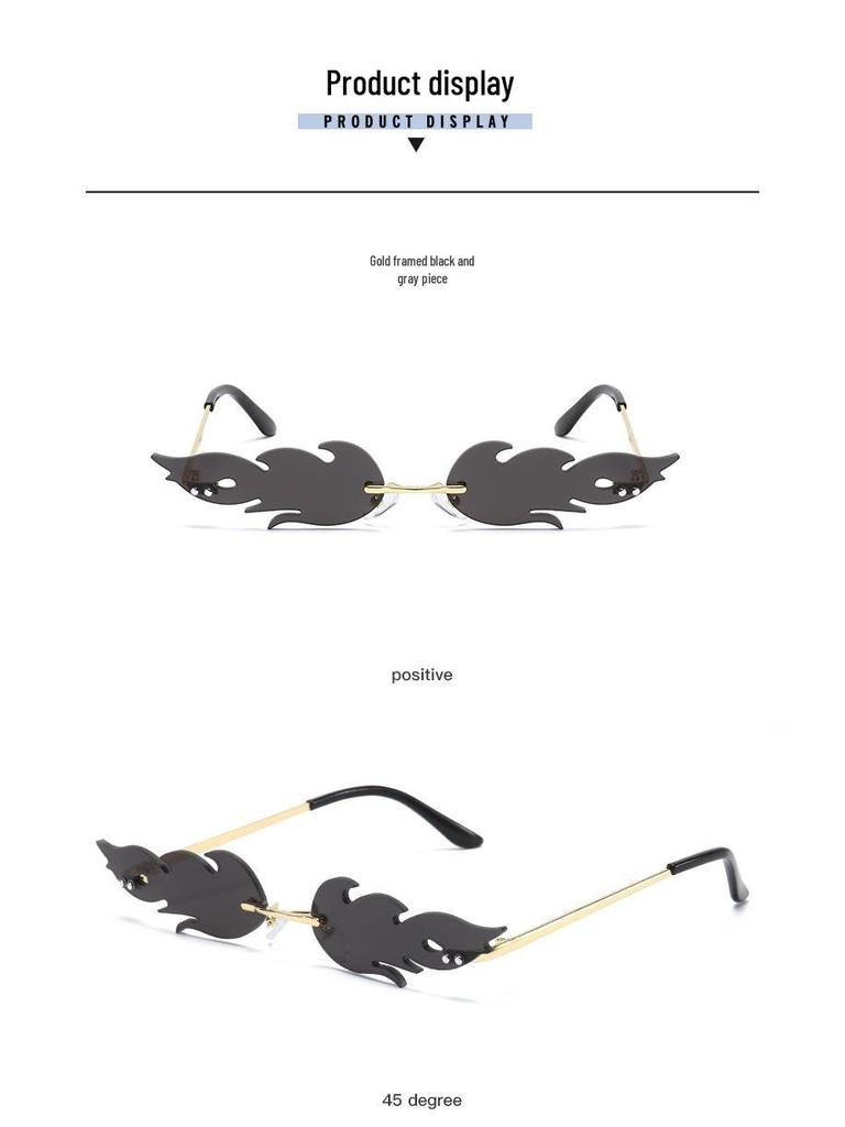 Flame Sunglasses: Dazzling Fireworks Colors, Silver Metal Frame - Perfect for Women's Parties and Bars