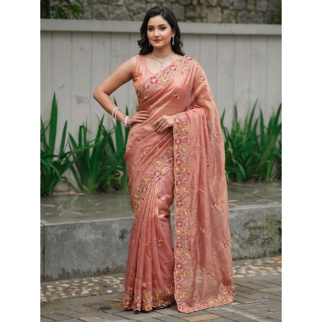 New Launch Party Wear Soft Twill Net Saree