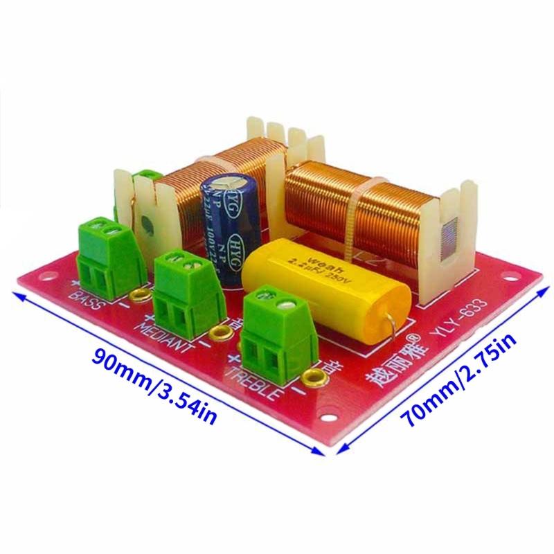 200W Crossover Filter Audios Frequency Divider Treble Midrange Bass for Enhances Bass in DIY Professional Sound Systems