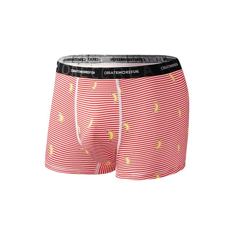Large Size Spring and Summer Men Printed Antibacterial Breathable Flat Angle Underwear