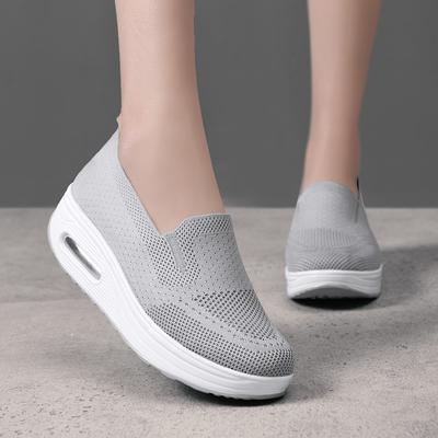 Zeppe Zeppe Scarpe in Rete Morbida Donne Ballerine Moda Mocassini Casual da Donna