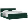 Ottoman Bed with Mattress Dark Green 160x200 cm Velvet