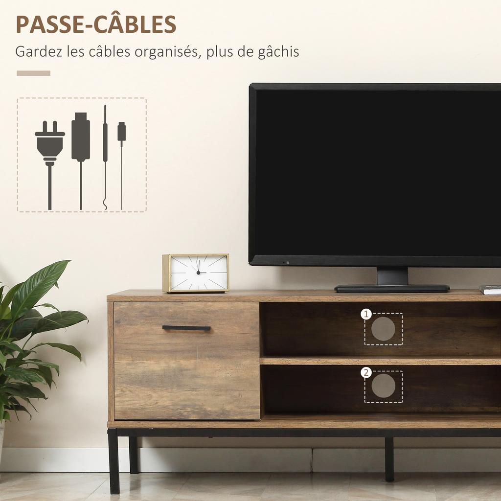 Light Industrial-Style TV Stand Cabinet - Brown/Black