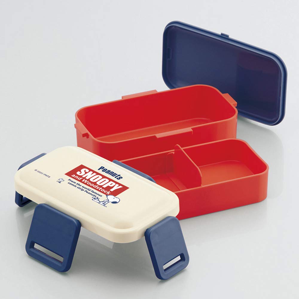Skater Antibacterial Soft Serving Lunch Snoopy Retro Made in PFLW4AG Ag+ Two-Tier Box, 600ml, Label, Peanuts, Japan,