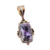 Natural Charoite Gemstone 925 Solid Sterling Silver Two Tone Pendant 1.5" m4B63