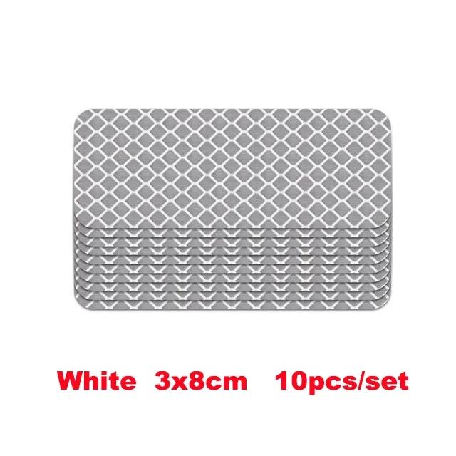 3*8cm Car Bumper Reflective Stickers Reflective Warning Strip Tape Secure Reflector Stickers Decals Safety Warning Tape 10pcs