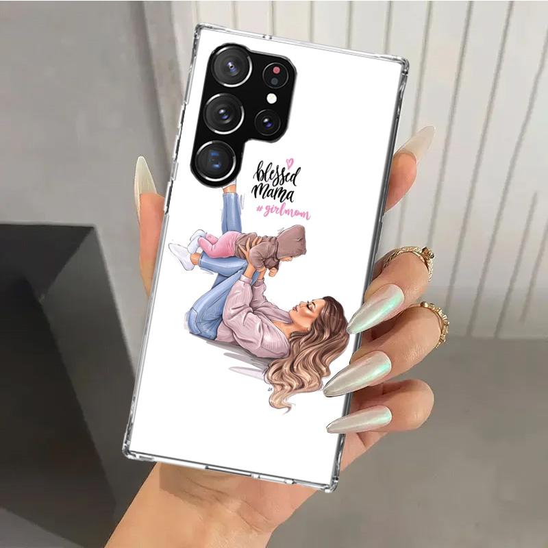 Baby Mom Girls Phone Case for Samsung Galaxy S26 S24 S23 Ultra S25 Edge S22 S21 Plus S20 FE + Soft Print Shell Funda Galaxy S25