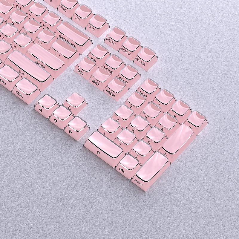 Jelly Texture Keycaps Set: Side-Engraved MDA Profile, 132 Keys, Transparent Outer Layer, Solid Color Inner Layer