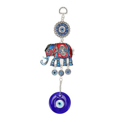 Eye Elephant Car Hanging Ornament Good Luck Exquisite Amulet Blue Eye Keychain for Office Wall