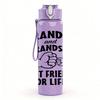 1PC Grandpa Grandson Best Friends For Life Print 750ml Color Plastic Sports Water Bottle Leakproof Flip Straw Lid Suitable for Sports Office Home Use