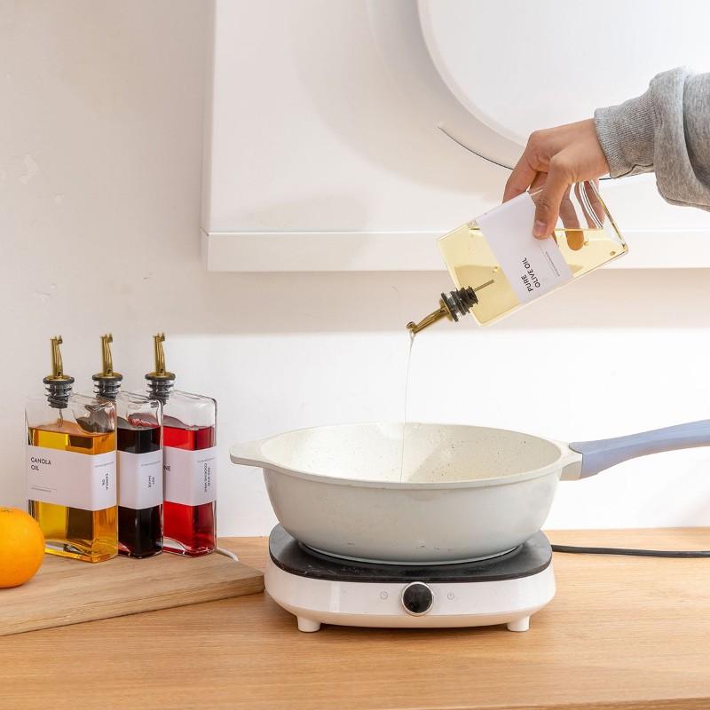 ABWR-Автоматический дозатор масла из нержавеющей стали 500350 мл - Современная кухонная бутылка для оливкового масла и уксуса