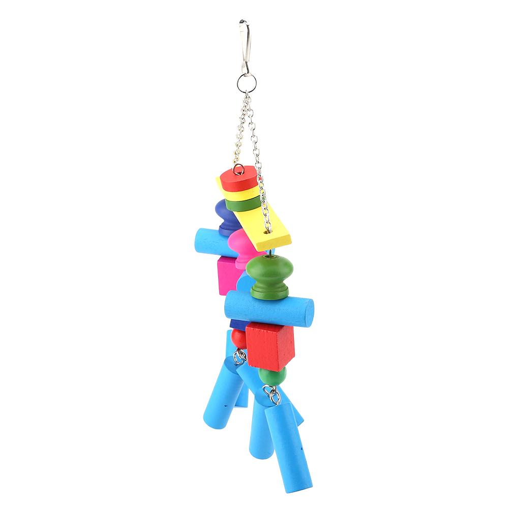 Bird Chewing Toy Parrots Cage Bite Toys Block Hammock Swing Hanging Chewing Toy