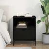 Nightstand with Drawers Black 49 X 36 X 61 Cm Engineered Wood