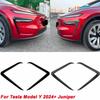 1Pair Carbon Look Fog Lamp Wind Fin Spoiler for Tesla Model Y 2024+ Juniper Body Enhancement