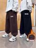 Boys' Fleece-Lined Black Sports Sweatpants: Warm, Thickened, Autumn/Winter '25