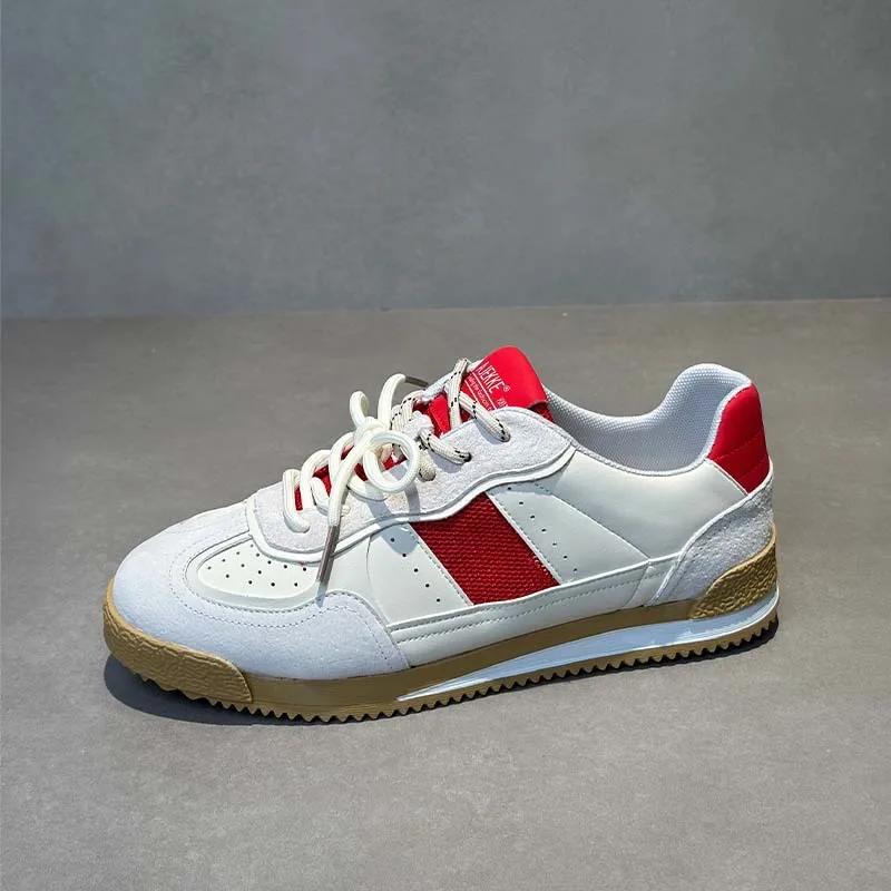 Fashion Leather Running Shoes Men Casual Shoes Outdoor Breathable Man Walking Lightweight Comfortable White Sneakers Tennis Sport Shoes